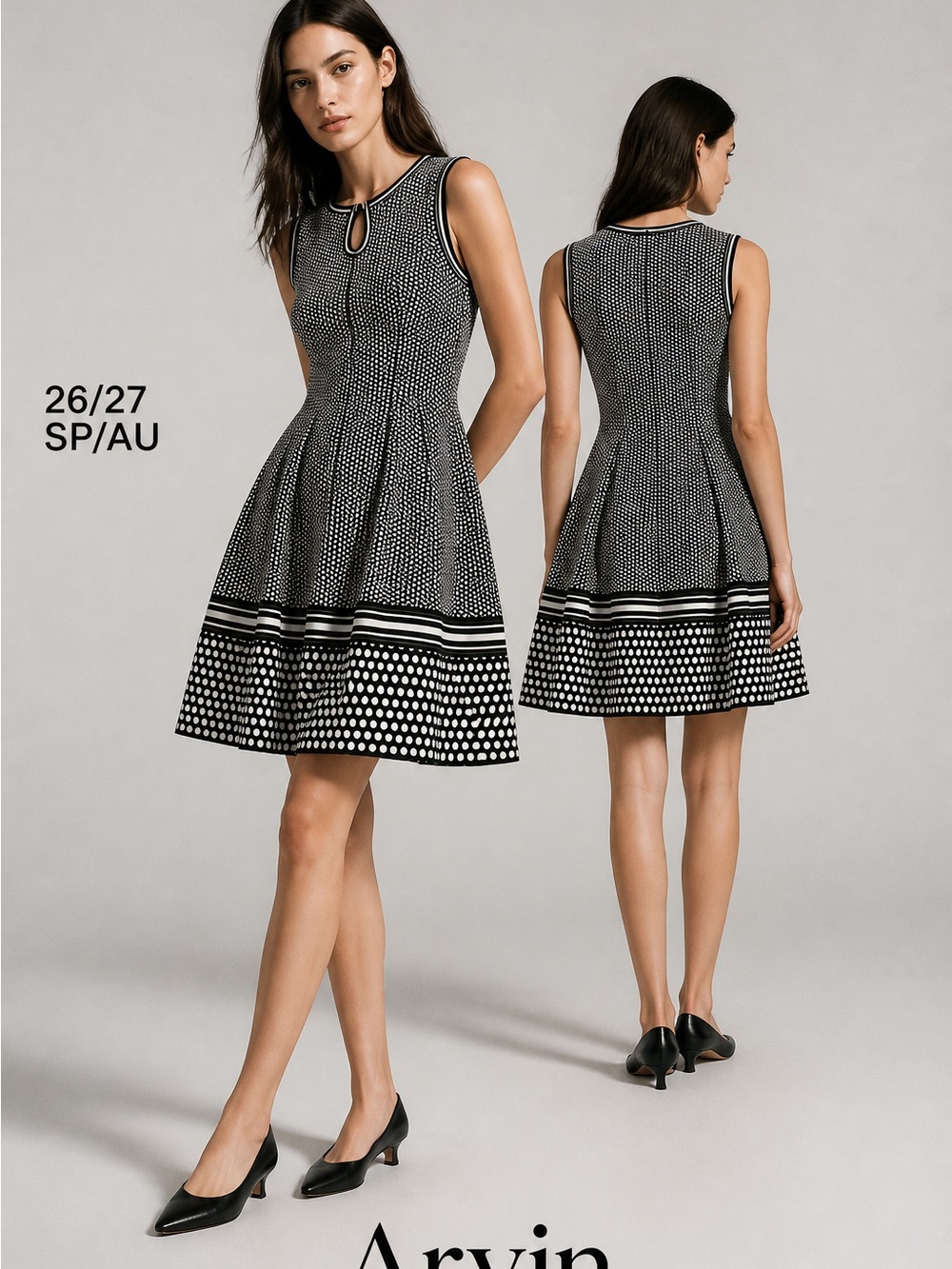 Max Studio Black White Polka Dot Fit & Flare Dress Size S Summer Dress | BOGO 2n